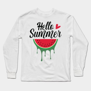 Hello summer Watermelon Long Sleeve T-Shirt